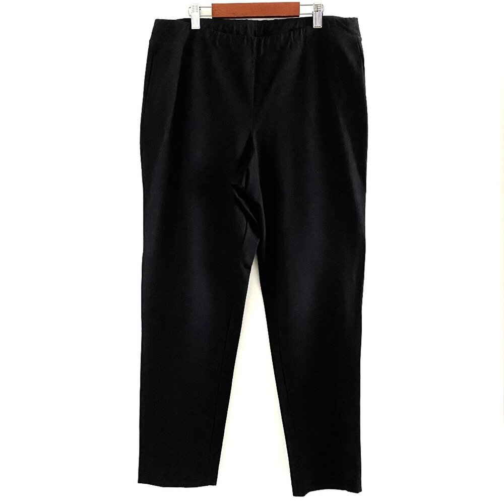 Eileen Fisher Black Crepe Cropped Pants